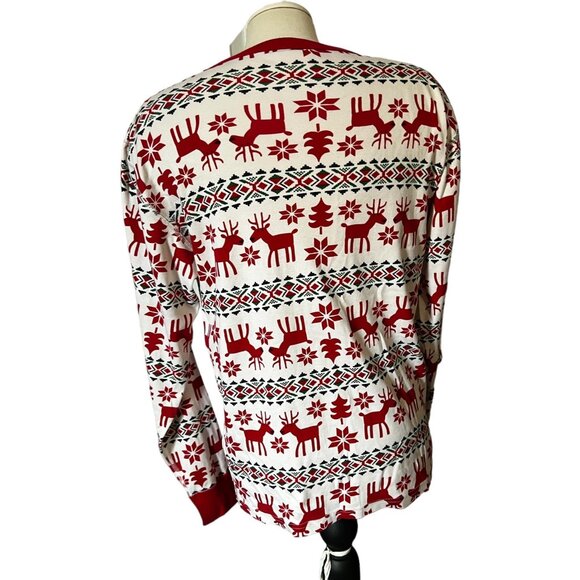 Nanna Andersson Organic Cotton Reindeer Christmas Pajama Shirt Sz Medium Womens - Picture 3 of 4